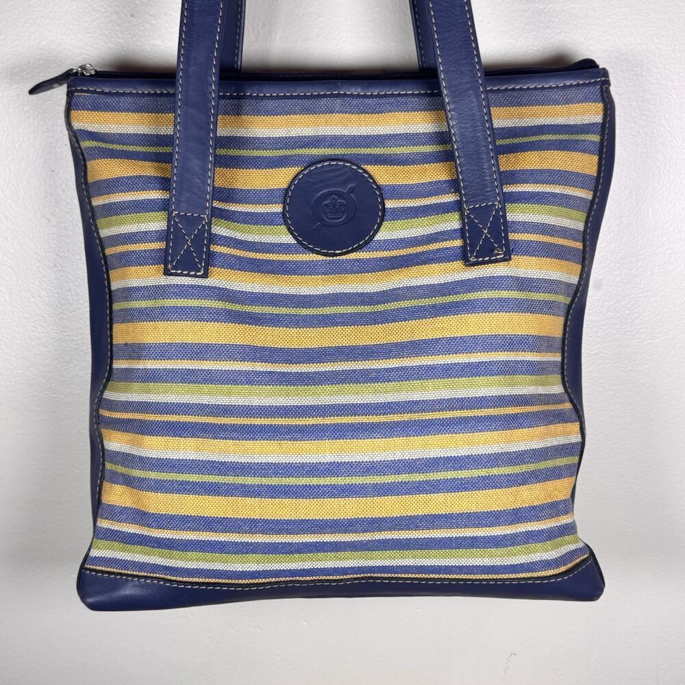BORN Womens Tote Bag Purse Leather Textile Wool Southwestern Woven
